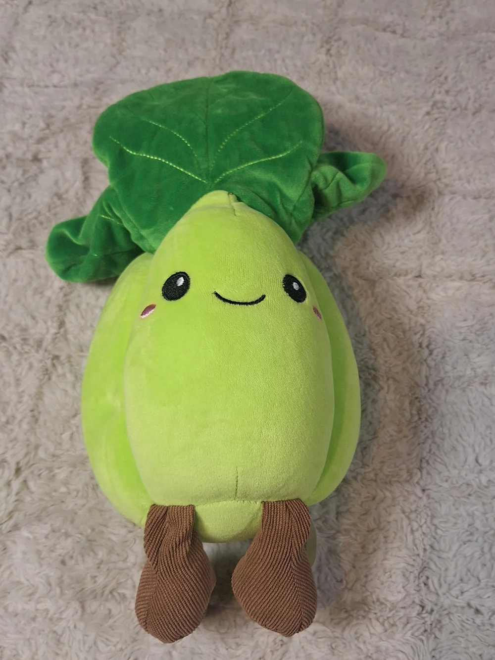 Green BOK CHOY Plush with Leaf Hat - Cute Kawaii Stuffed Animal